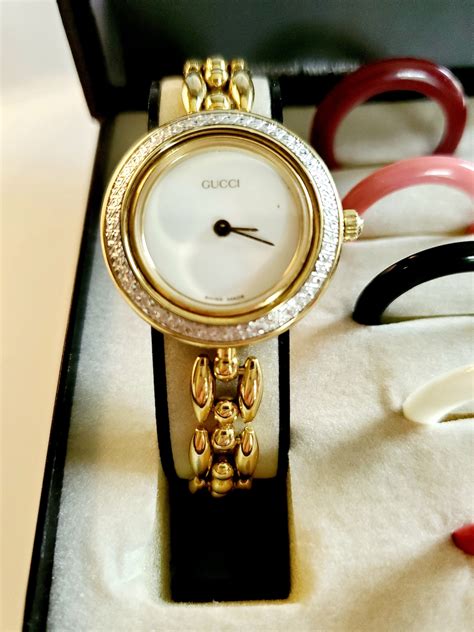 gucci bezel 1100 gold|Authentic New Gucci Metal Bezel .